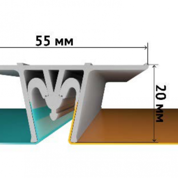 Потолочный алюминиевый разделительный профиль 2,5 м